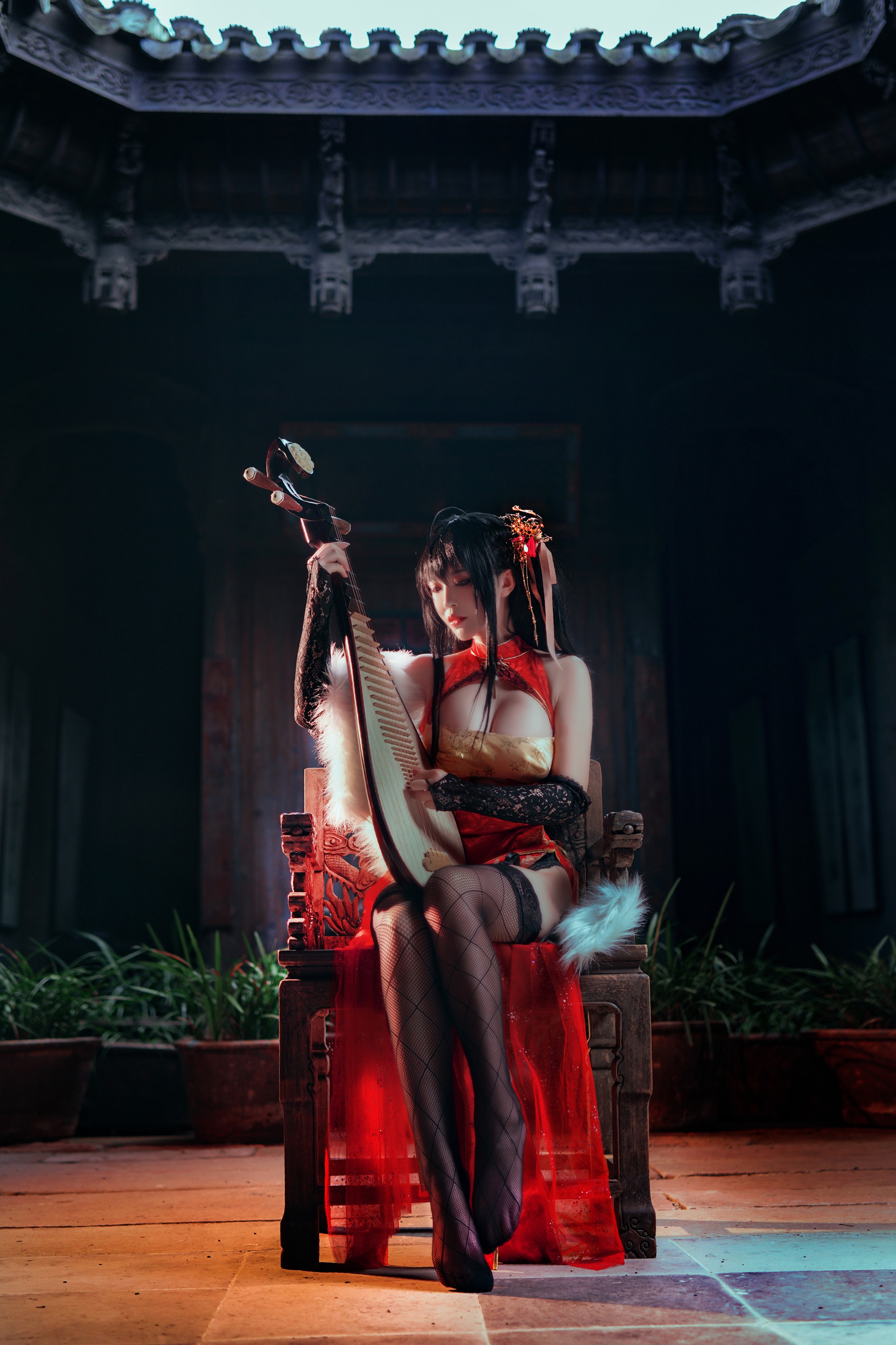 图片[1]-半半子 – NO.019 大凤旗袍 [40P]-XikXak